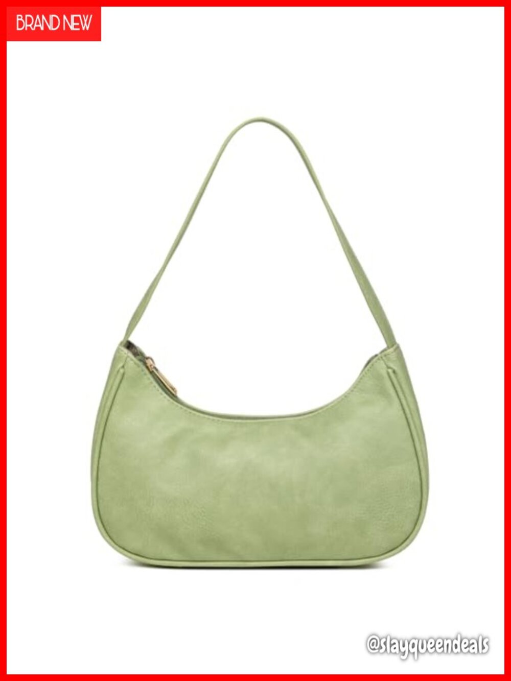 Vegan Leather Hobo Sling Tote Handbag with Zipper Closure Retro